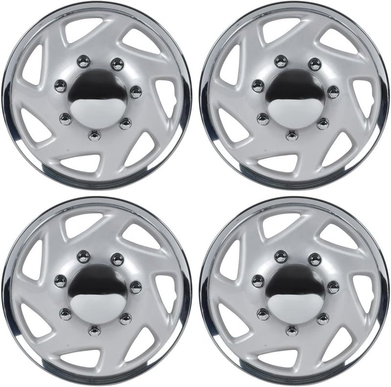 BDK 4-Pack Premium 16" Wheel Rim Cover Hubcaps OEM Style Replacement for Ford E150 E250 E350 Econoline F-150 F-250 F-35 F-250 F-350, Snap On Car Truck SUV Hub Cap - 16 Inch Set - Image 1